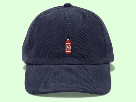 Sriracha Corduroy Hat Hot Sauce Cap Embroidery Hat Sriracha Gift