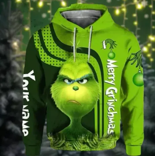 Bg Merry Grin funny character Stole Xmas 3D Hoodie