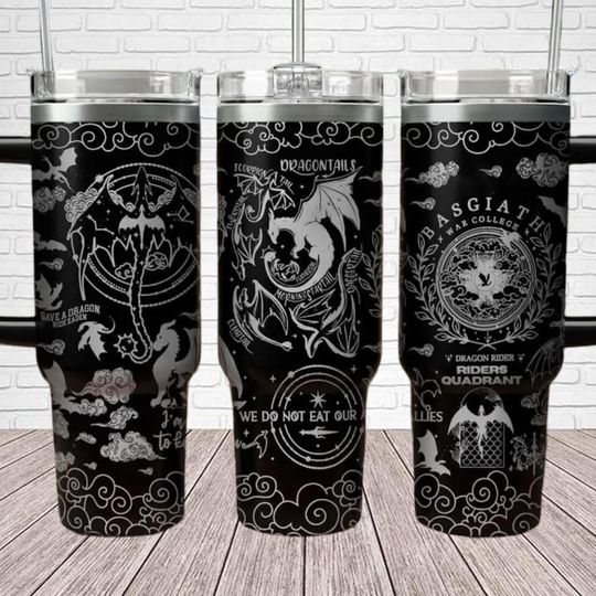 Basgiath War College Tumbler 40oz, Fourth Wing Tumbler Cup, Dragon Rider XmasTumbler, Violet Sorrengail Coffee Cup, Christmas Gift