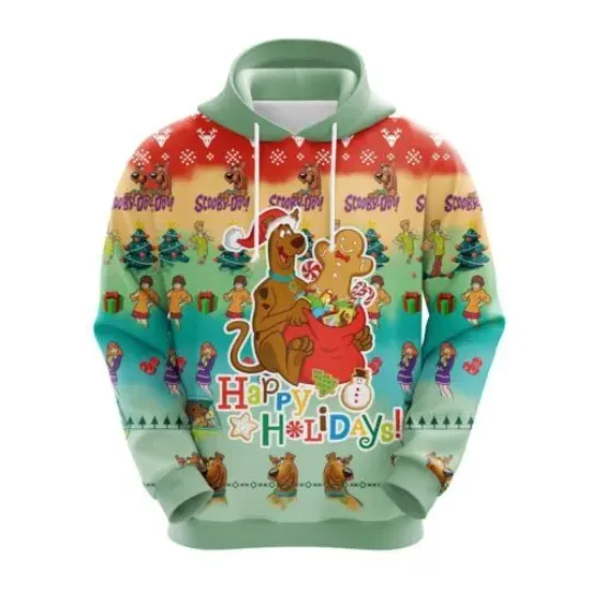 Scooby Doo Gingerbread Happy Holiday Merry Christmas 3D HOODIE Halloween Gift