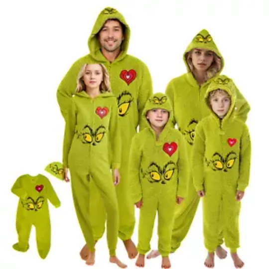 Funny Character Hooded Jumpsuit | Christmas Pajama Outfits | Family Matching Pajamas