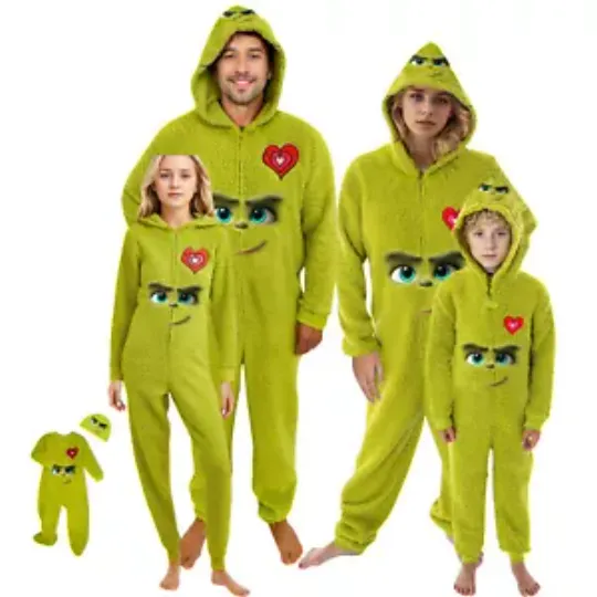 Funny Character Hooded Jumpsuit | Christmas Pajama Outfits | Family Matching Pajamas
