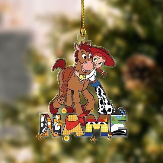Personalized Name Jessie Ornament, Toy Story Ornament, Family Ornament Keepsake, Acrylic Christmas Ornaments, Winter Ornament Decor