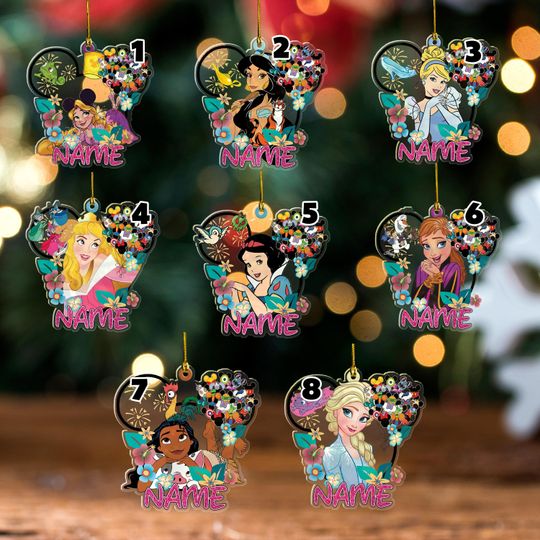 Personalized Rapunzel Princess Christmas Ornament, Tangled Princess Ornament,Rapunzel Ornament,Yellow Hair Ornament, Acrylic Ornament