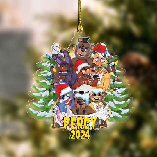 Personalized Five Nights at Freddys Ornament, Fnafs Christmas Ornament, Freddy Gift, Kids Ornament, Freddy Ornament