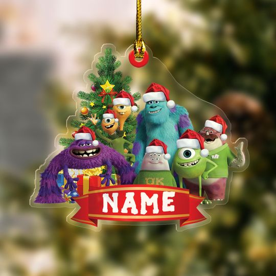 Personalized Disney Pixar Monsters University Christmas Ornament, Monsters Inc Characters,Disney Family Xmas Tree Hanging Decor Gifts
