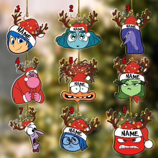 Inside Out Ornament, Christmas Inside Out Character Ornament Gifts, Hanging Inside Out Ornament,Inside Out Kid Ornament,Holiday Gifts