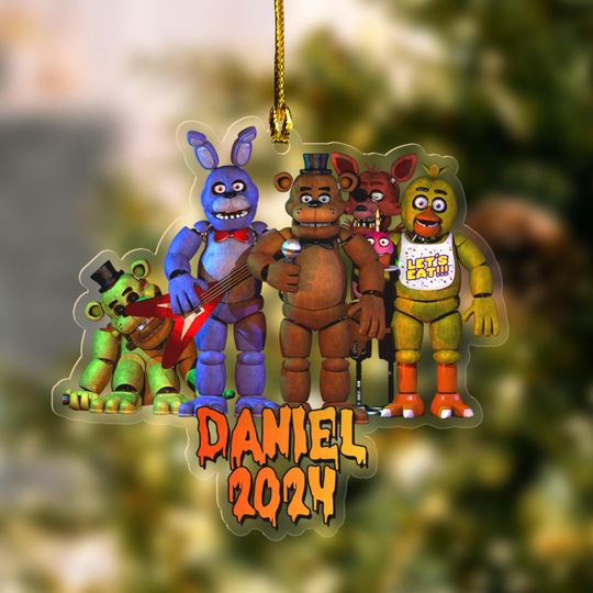 Five Nights At Freddys Ornament, 5 Nights At Freddy's Customized, Gamer Ornament, Christmas Ornament