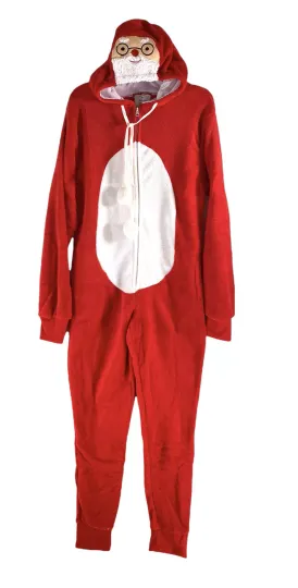 Holiday Santa Christmas Men's Hooded Jumpsuit | Christmas Pajama Outfits | Family Matching Pajamas