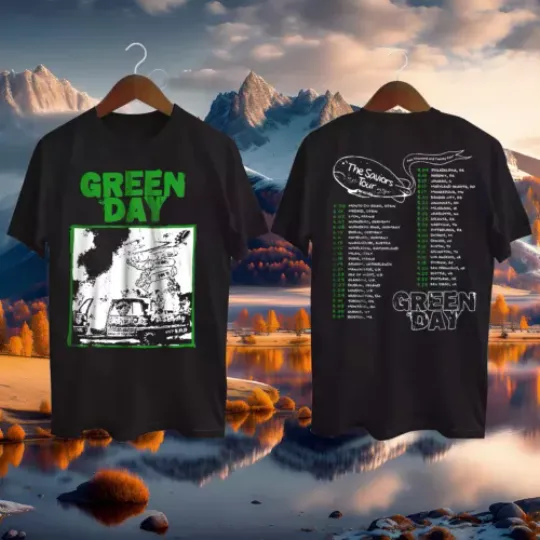 Green Day Tour Tee Iconic Band Merch Rock Concert Apparel Vintage T-Shirt
