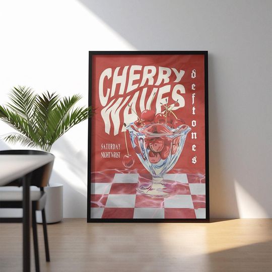 Cherry Waves Print Deftone Poster | Deftone Poster | 90s Metal Poster | Metal Music Wall Decor