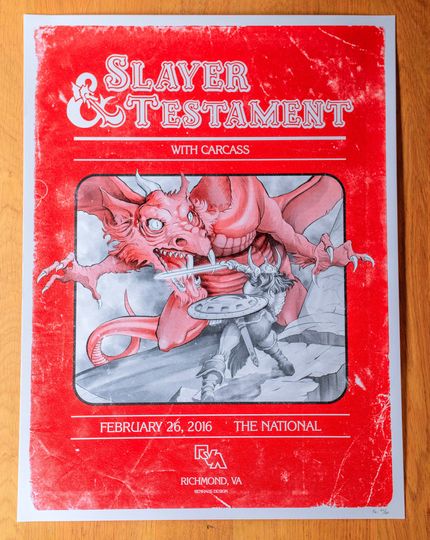 Slayer - 1980s Dungeons & Dragons player's manual gig poster