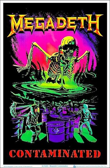 MEGADETH BLACK POSTER 2023 New Sealed No Frame rare Real Black Light Flock