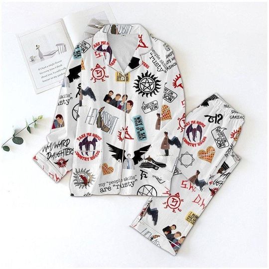 Supernatural Pajamas Set, Movie Pajamas Set, Family Matching Pajamas Set, Christmas Gift, Supernatural Pajamas Set