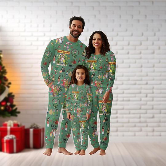 Bob's Burgers Christmas Pajamas Set, Bob Belcher Shirt, Belcher Family Holiday Pajamas, Bobby Hill Movie Pajamas, Cartoon Xmas Pajamas