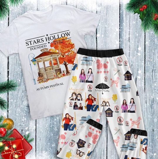 Star Hollow Gilmore Girls Pajamas Set, Gilmore Girls Family Pajamas, Gilmore Girls Christmas Pajamas Set