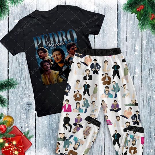 Pedro Pascal Pajamas Set, Personalized Family Pajamas, Family Christmas Pajamas Set