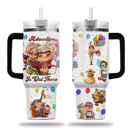 Carl And Ellie 40oz Tumbler, Disney Up 40oz Tumbler, Adventure Is Out There Tumbler