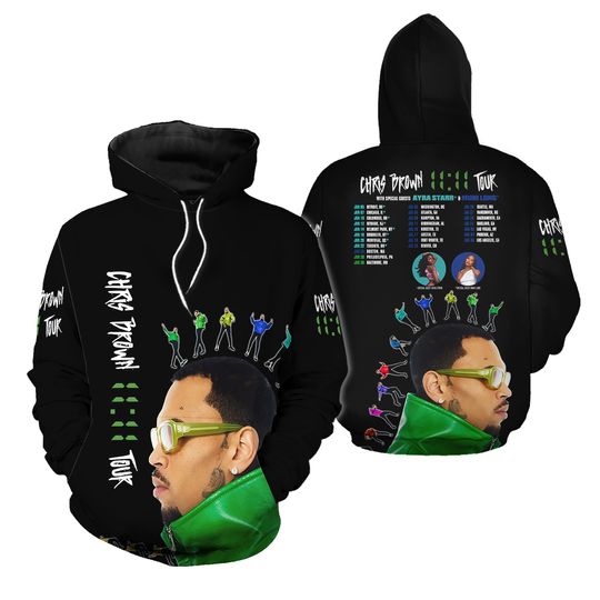Chris Brown 3D Hoodie, The 11 11 Tour Hoodie, Chris Brown Unisex Hoodie, 11 11 Tour 2024 Hoodie, Chris Brown 3D Hoodie, Aesthetic Hoodie