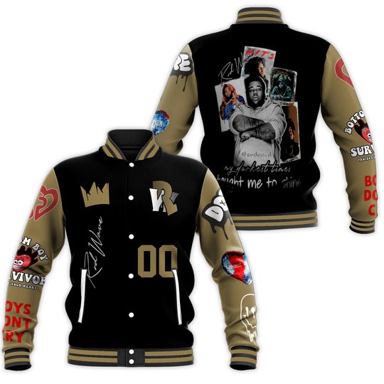 R.O.d Wave Rapper Baseball Jacket, R.O.d Wave Darkest Time Taught Me To Shine, Rod Wave Last Lap Tour Jacket, Beautiful Mind Tour Shirt