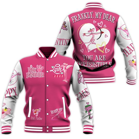 Pink Panther Baseball Jacket, Disney Pink Panther Vintage Jacket