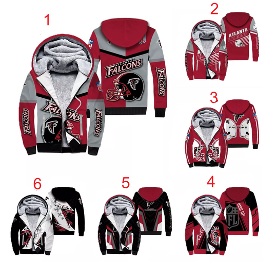Atlanta Falcons Men's Zipper Fleece Hoodie Jacket Outwear