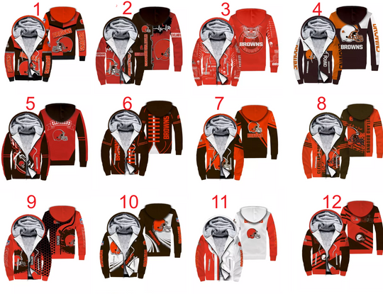 Cleveland Browns Men's Zipper Fleece Hoodie Jacket Outwear