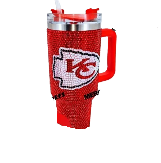 Kansas City Chiefs football 40 Oz Bling Tumblers