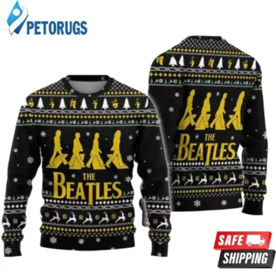 The Beatles Band Abbey Road Classic 3D Ugly Christmas Sweater All Size