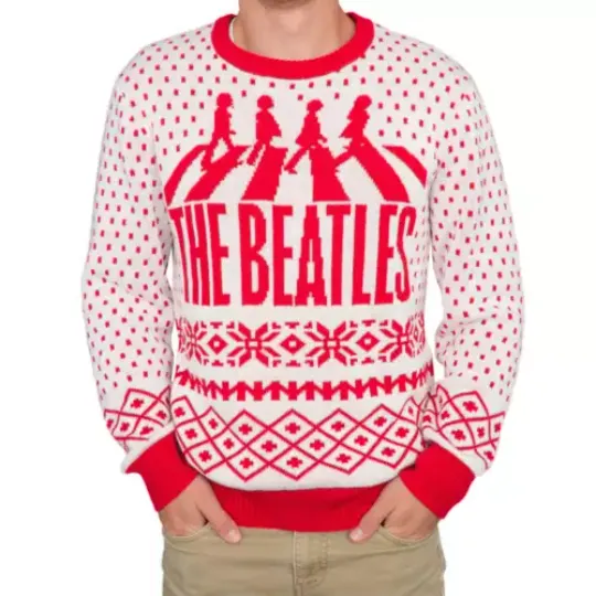 The Beatles Abbey Road Red and White Ugly Christmas Sweater, Best Xmas present