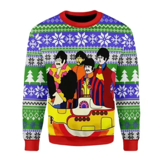 The Beatles Hippie Ugly Christmas Sweater Gift For Fans