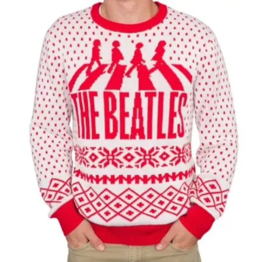 The Beatles Abbey Road Red and White Ugly Christmas Sweater