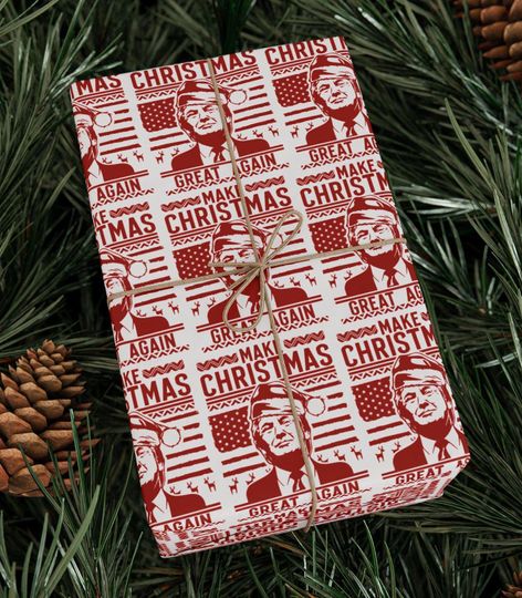 Trump Christmas Wrapping Paper | Trump Gift |Make Christmas Great Again Wrapping Paper | Funny Christmas Gift Paper | MAGA Gift Wrap