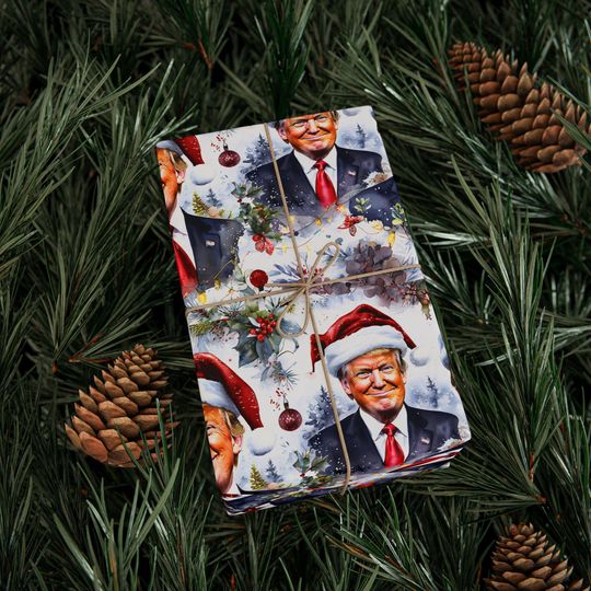 Trump Christmas Wrapping Paper, Make Christmas Great Again Wrapping Paper, Funny Christmas Gift Paper, MAGA Gift Wrap, Republican Gift