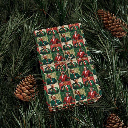 Christmas Wrapping Paper, Political Gift Wrap, Donald Trump Supporters Patriotic Gift Wrap, Conservative Holiday, Republican