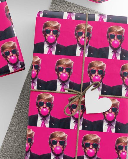 MAGA Gift Wrap Trump Making Birthdays Great Again Paper Trump Birthday Cake and Candles Wrap Party 2024 Wrapping Papers Birthday Gift Trump