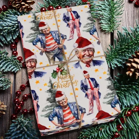 President Trump Wrapping Paper Christmas, Trump Gift Wrapping Paper