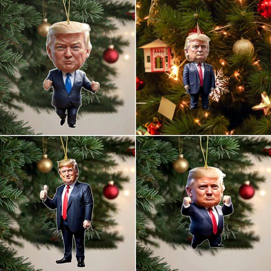 President Trump Christmas Tree Ornament 2024 - Funny Donald Trump Xmas Bauble - Humorous Holiday Gift - Political Christmas Keepsake MAGA
