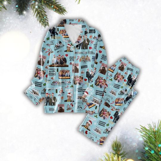 The Office Christmas Pajamas, Dunder Mifflin Holiday Pajamas, The Office Tv Series Pajamas Set, Your Party So Lame Pajamas Family