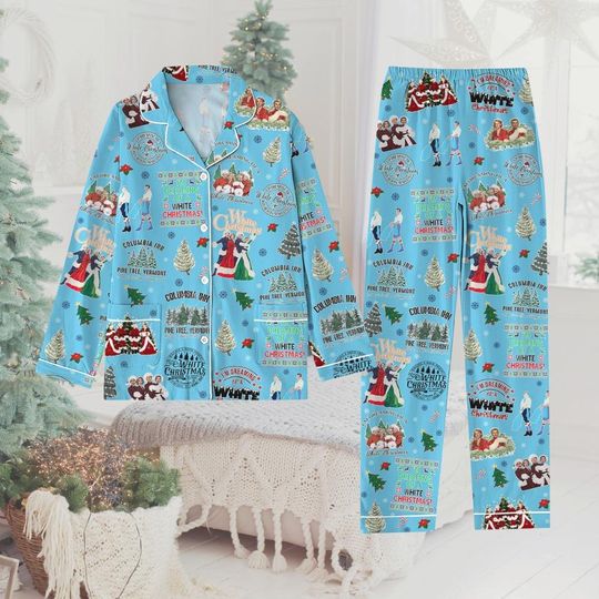 White Christmas Movie 1954 Pajamas Set, Columbia Inn Pine Tree Vermont Shirt, Sisters Sisters Women Pajamas, Classic Movie Merch Gift