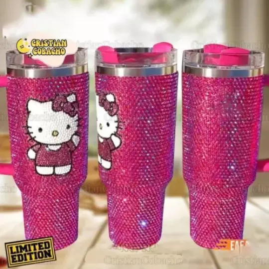 Personalized Hello Kitty 40 Oz Bling Tumblers
