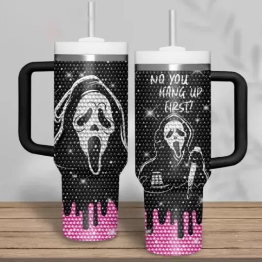 Scream Ghostface Halloween 40 Oz Bling Tumblers