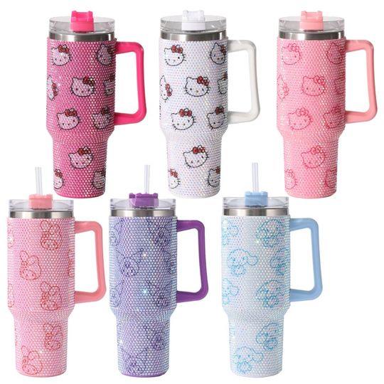 Anime Hello kittys Kuromi My Melody 40 Oz Bling Tumblers