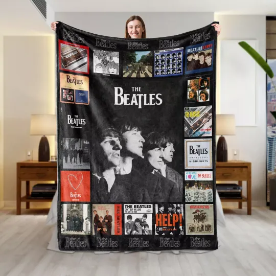 Ultimate Gift The Beatles Sherpa Blanket Cozy Comfort for Dedicated Music Fans