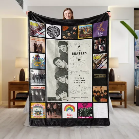 Perfect Gift The Beatles Sherpa Blanket Ultimate Cozy Comfort for Music Fans