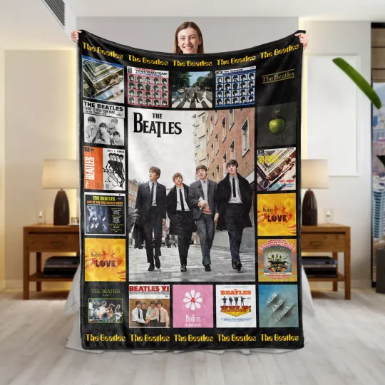 Cozy The Beatles Sherpa Blanket Perfect Gift for True Fans Soft and Warm Best
