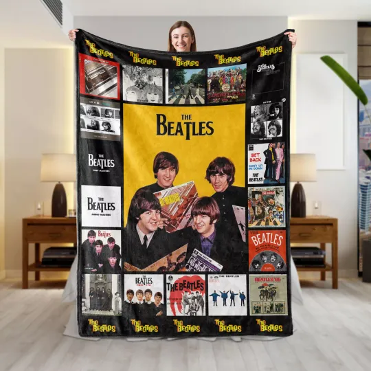 The Beatles Sherpa Blanket Perfect Cozy Gift for True Beatles Fans Super Soft