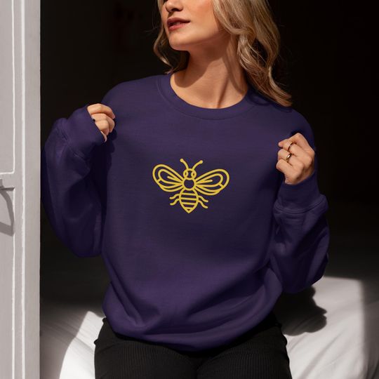 bee jumper for mom to bee gift for catlover anime lover jumper embroidered jumper busy mom fashion honey moonin pull over honeymoon outfit