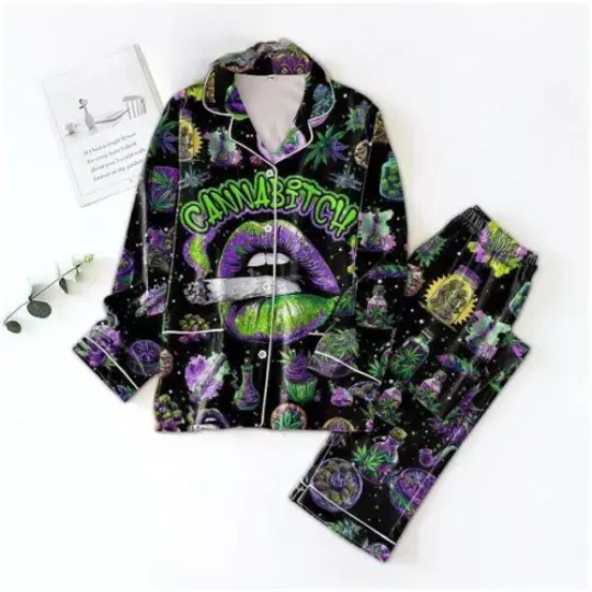 Cannabitch Magical Galaxy Polyester Pajamas Set