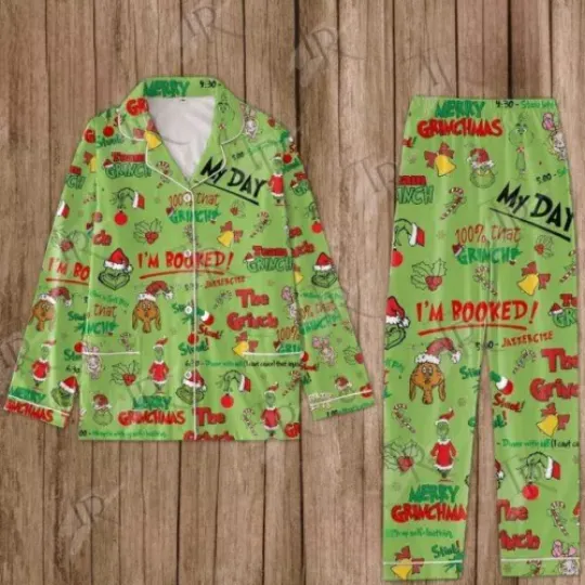 The funny character I’m Booked Merry Grin Pajamas Set